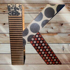 "K" - Letter K - Initial - 7" Freestanding or Wall Hangable - Handmade